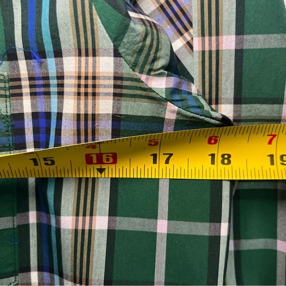 NWT! J. Crew Women’s Green Blue Plaid Button Shirt Sz2 Pocket Collared Cotton - Picture 9 of 14